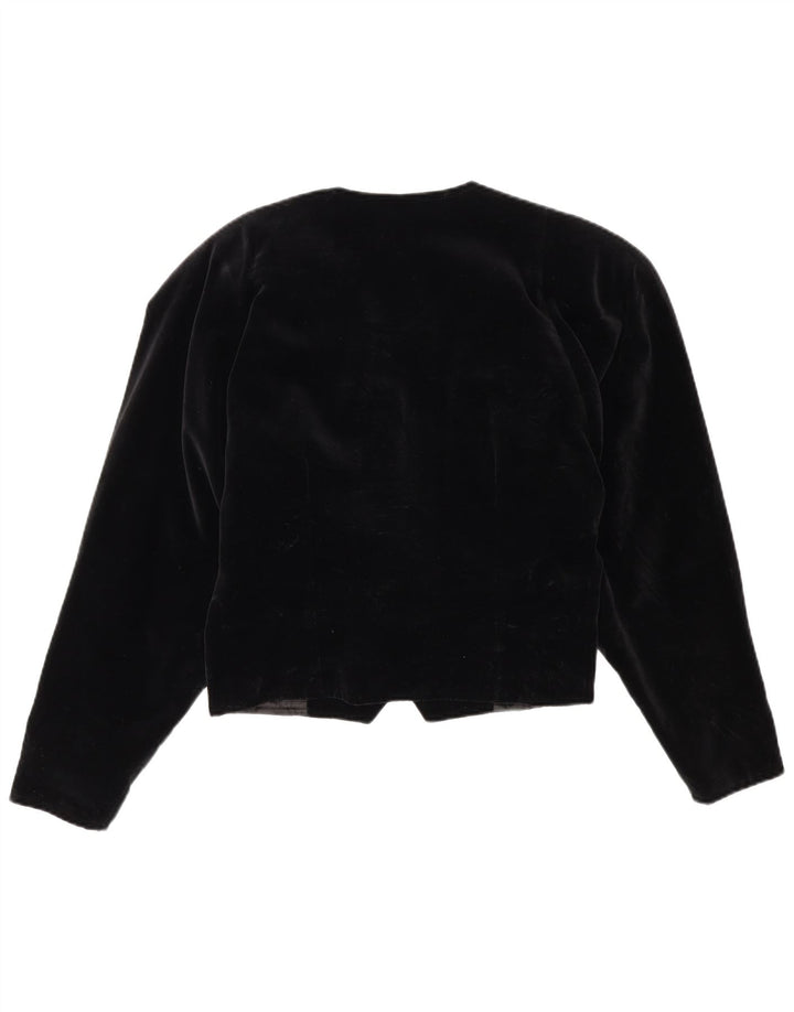 Bolero feminino vintage com peito duplo de veludo IT 42 médio preto
