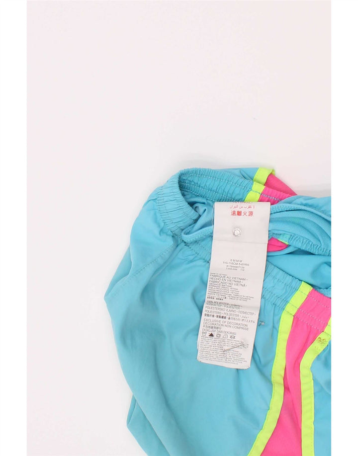 Shorts esportivos femininos Nike 5-6 anos poliéster colorblock azul médio