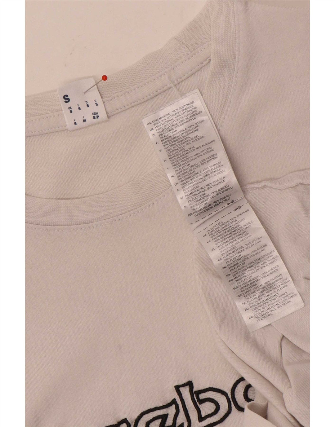 Camiseta gráfica masculina Reebok Top pequeno algodão branco