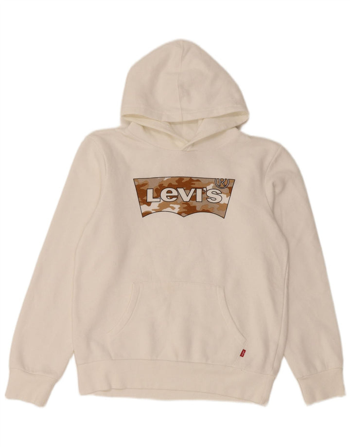 Suéter com capuz gráfico LEVI'S Boys 13-14 anos algodão branco
