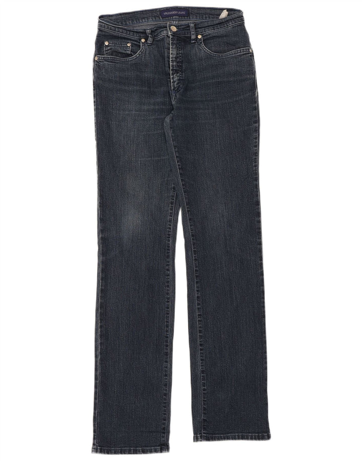Jeans retos femininos Trussardi W28 L35 algodão azul marinho