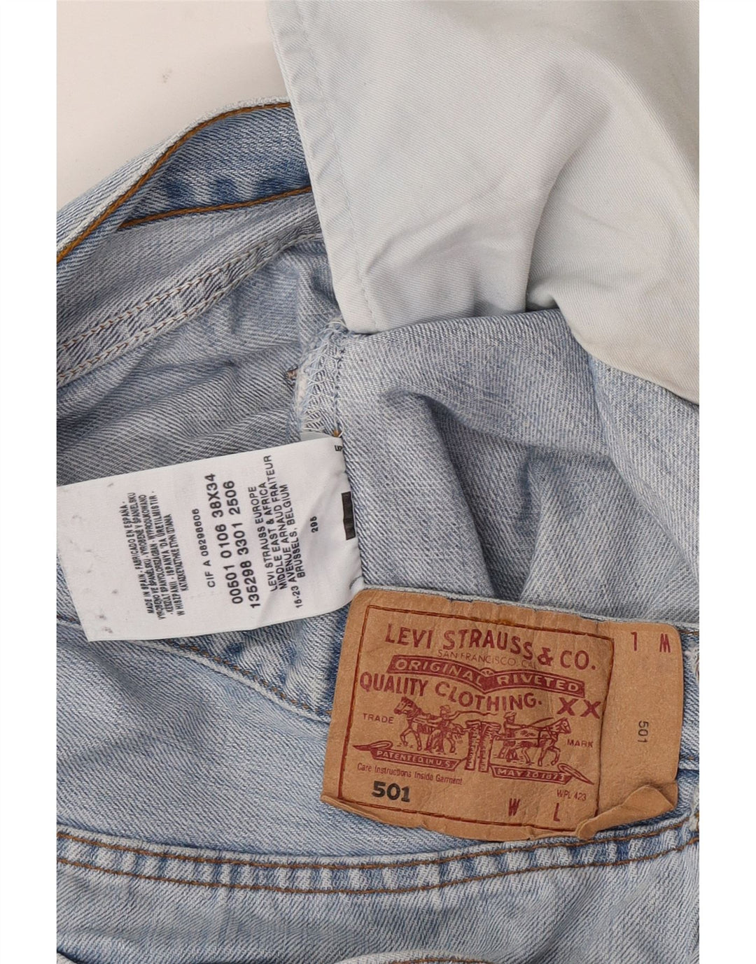 Levi's Masculino 501 Straight Jeans W38 L34 Azul Algodão