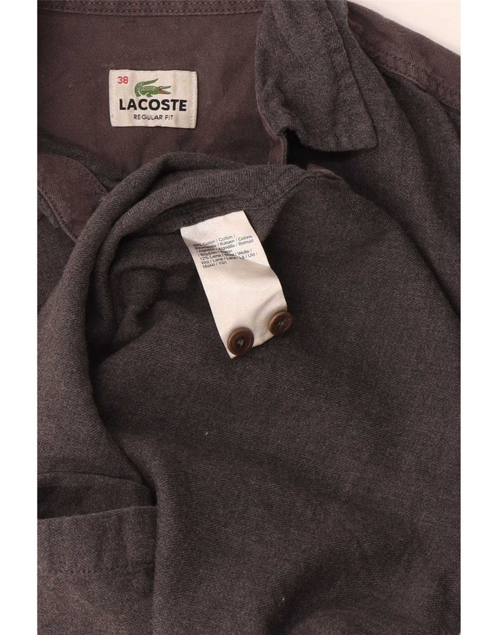 Camisa masculina Lacoste tamanho 38 pequeno algodão cinza
