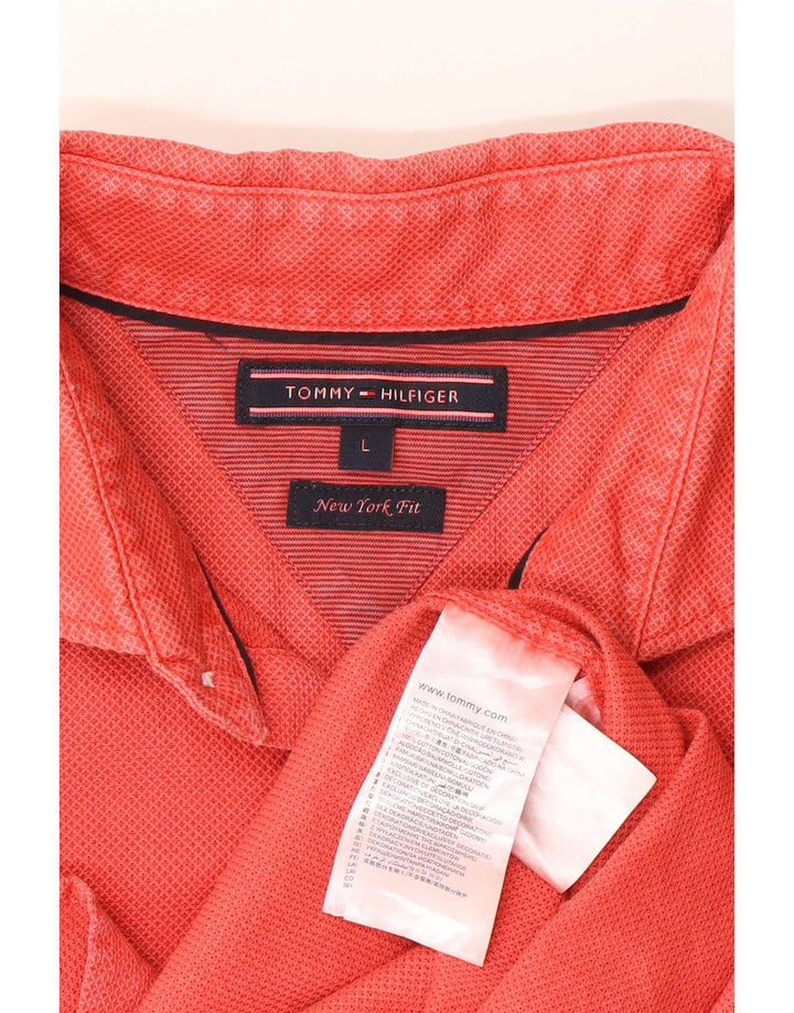 Camisa masculina Tommy Hilfiger grande algodão vermelho