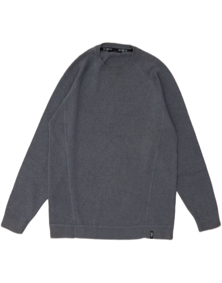 Suéter masculino Marks & Spencer Blue Harbor com gola redonda azul médio