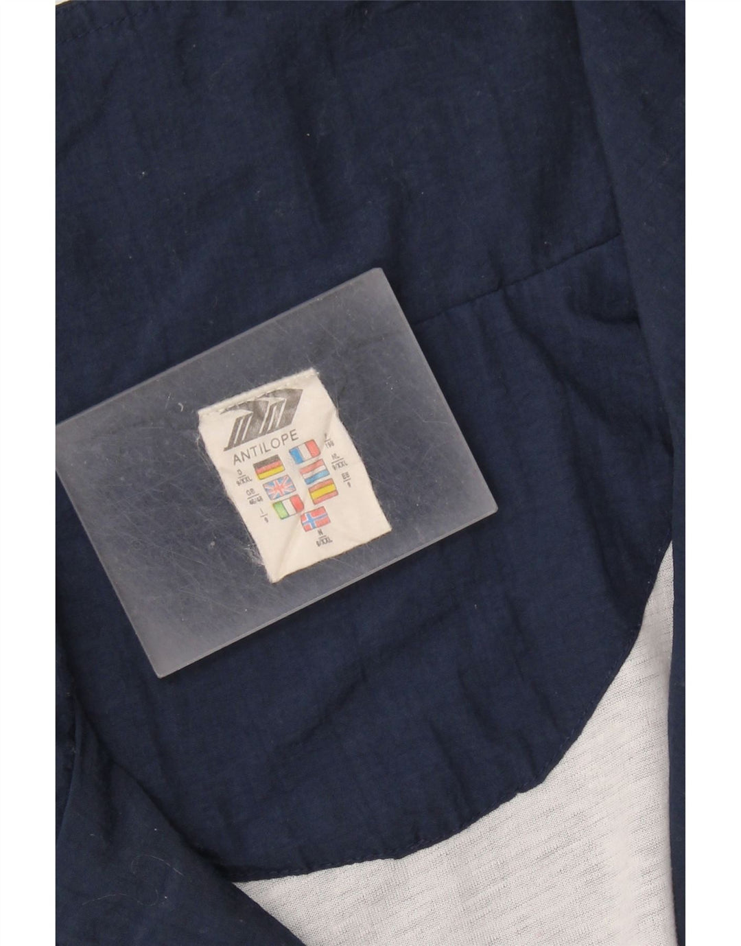 Jaqueta masculina de treino VINTAGE UK 46/48 XL azul marinho Colourblock Nylon