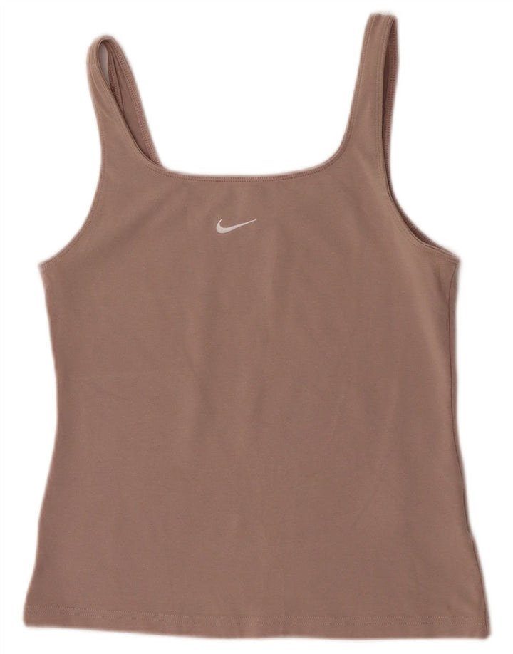 Nike Womens Crop Vest Top UK 12 Médio Cinza Algodão