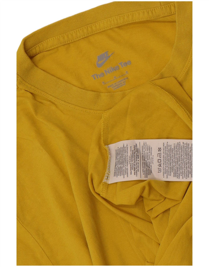 Nike Mens Camiseta Top Médio Algodão Amarelo