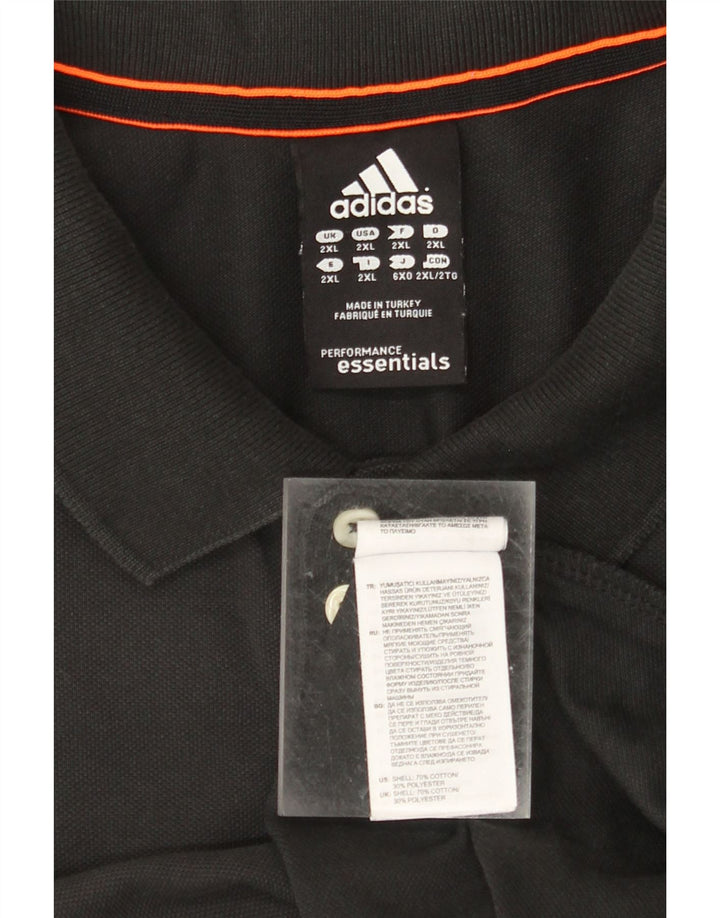 ADIDAS Mens Climalite Polo Shirt 2XL Algodão Preto