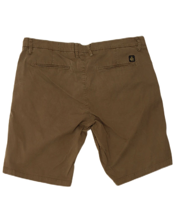 Shorts chino masculinos de cintura alta Refrigiwear IT 54 2XL W38 algodão cáqui