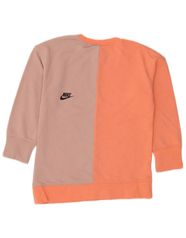 Moletom gráfico feminino Nike Jumper 6-7 anos XS rosa colorblock algodão