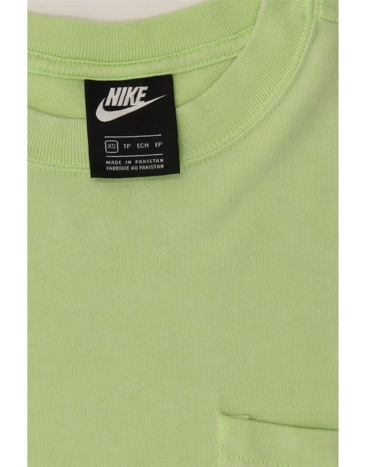 NIKE Womens Oversized T-Shirt Dress UK 6 XS Green Cotton Vintage Nike and Second-Hand Nike from Messina Hembry 
