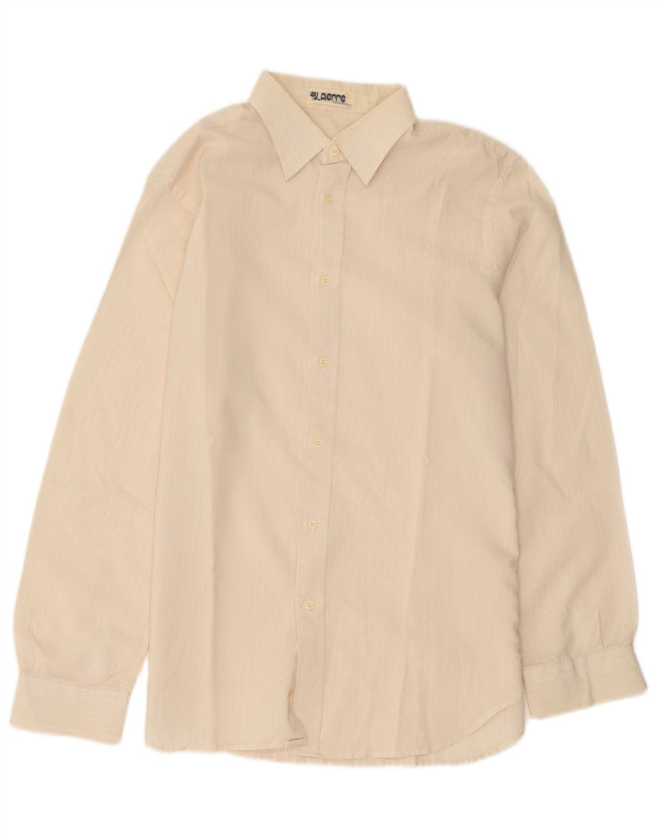 Camisa masculina Jean Pierre listrada bege médio
