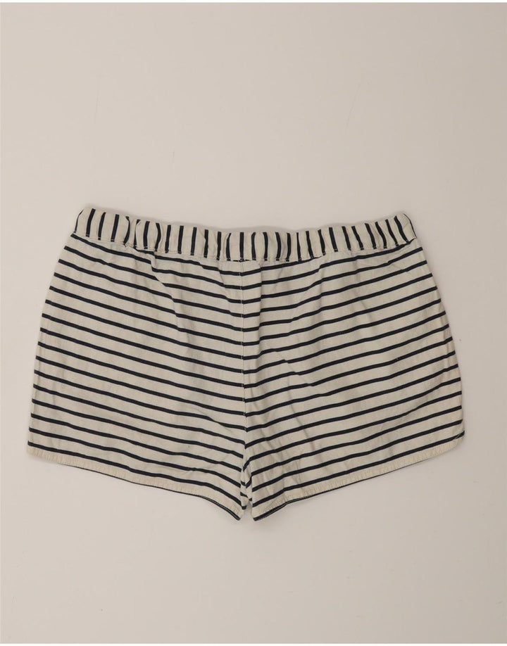 J. CREW Hot Pants feminino médio W30 linho listrado branco