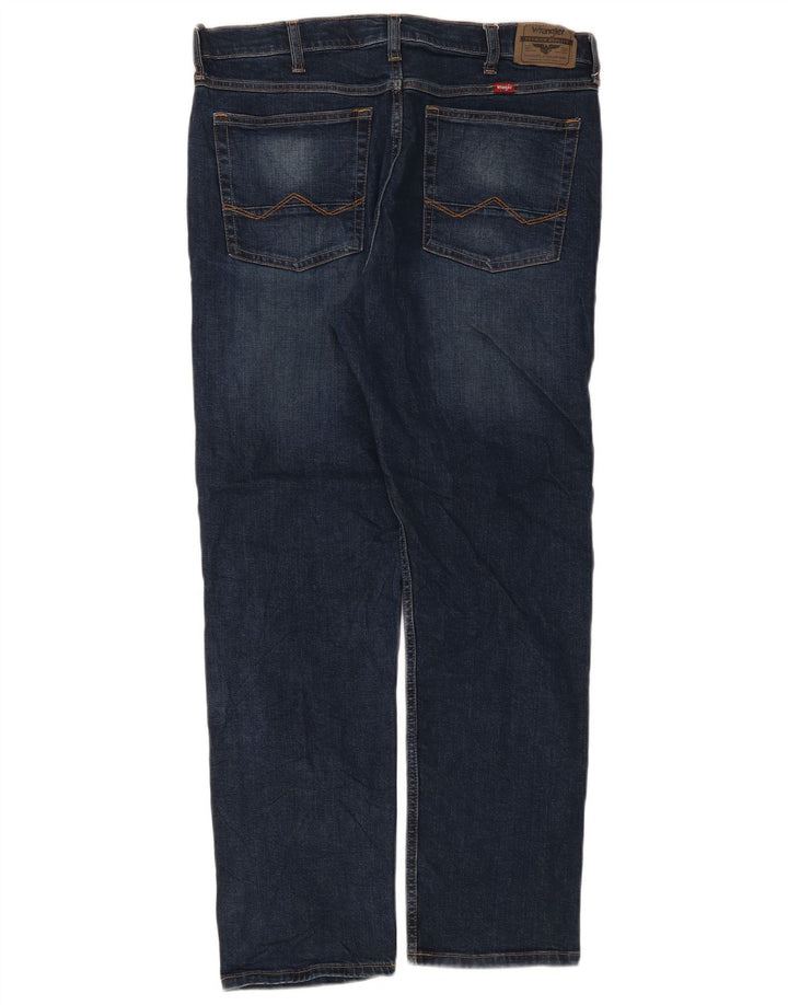Wrangler Mens Regular Tapered Jeans W34 L30 Azul Marinho Algodão