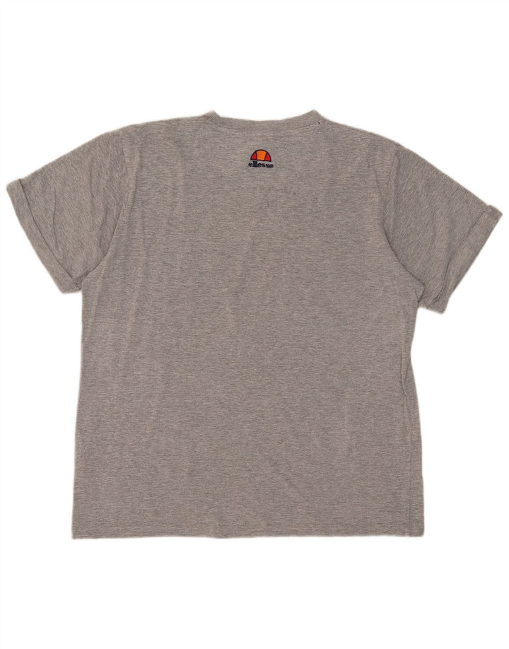Camiseta feminina Ellesse com estampa grande grande Reino Unido 10 pequena cinza
