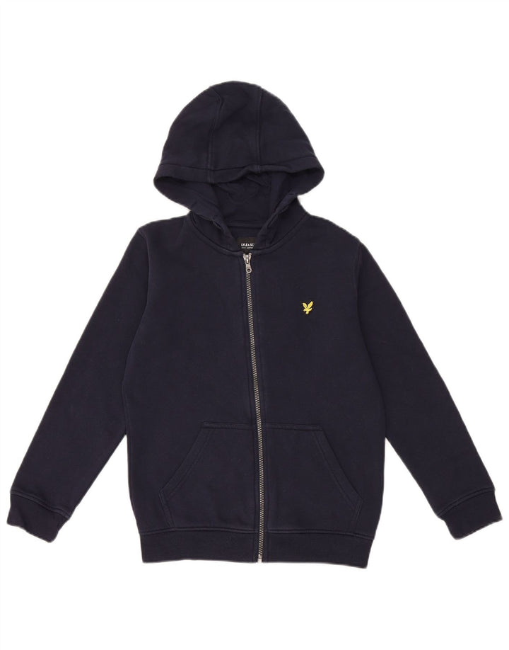 Suéter masculino com capuz e zíper LYLE & SCOTT 8-9 anos algodão azul marinho