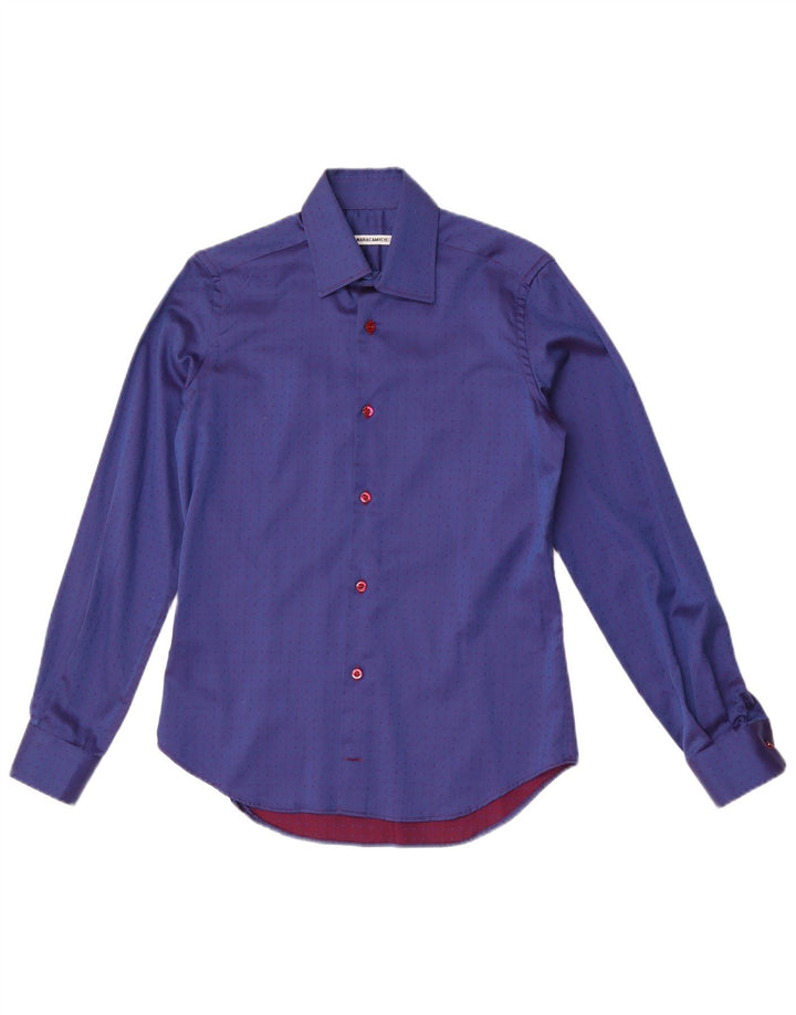 Camisa masculina Naracamicie XS algodão manchado azul