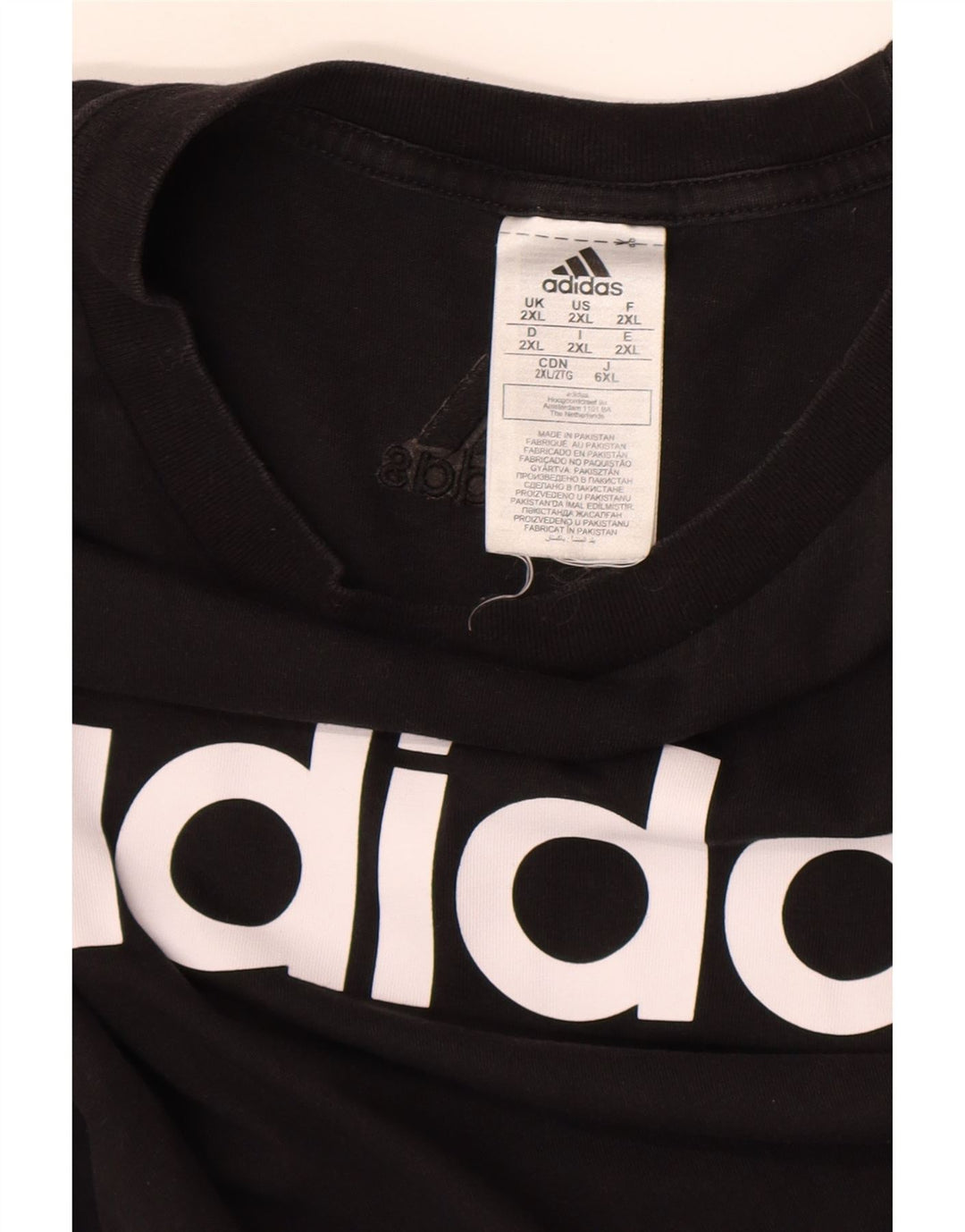 Camiseta gráfica masculina Adidas Top 2XL algodão preto