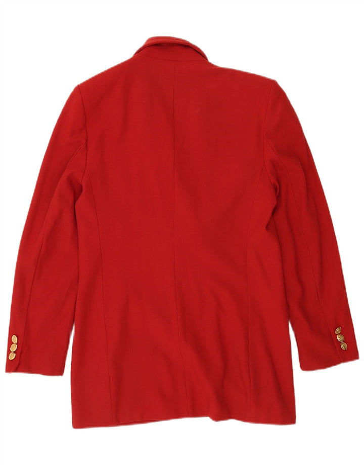 Jaqueta blazer feminina Marks & Spencer com peito duplo Reino Unido 10 pequena lã vermelha