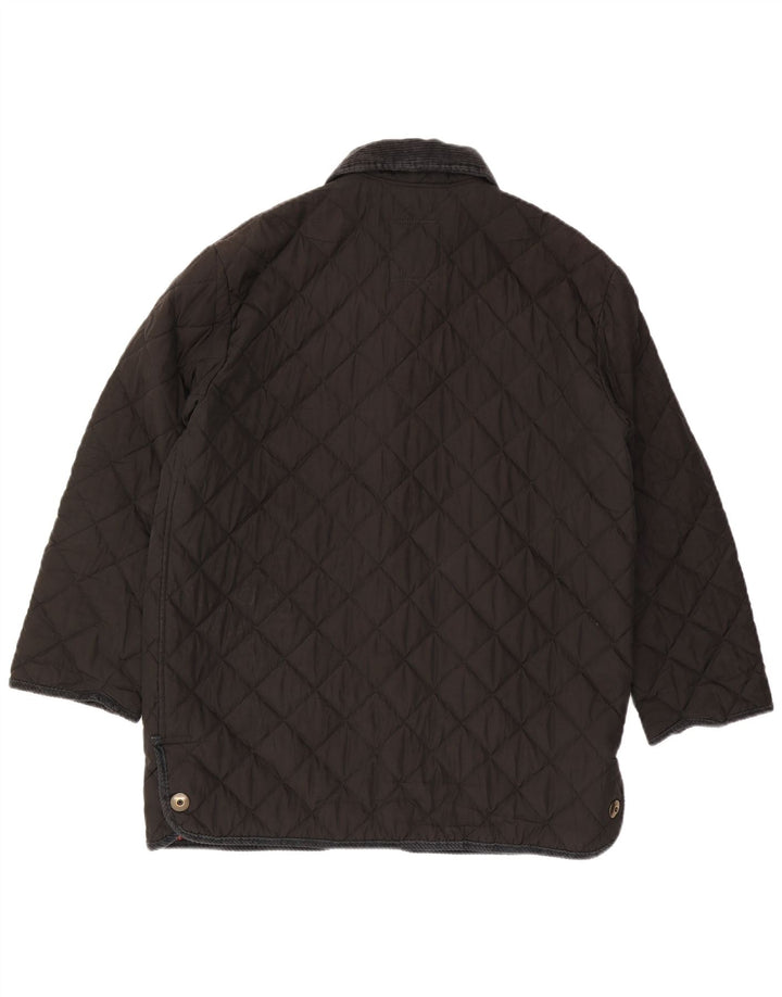 Jaqueta acolchoada feminina vintage IT 48 XL algodão preto