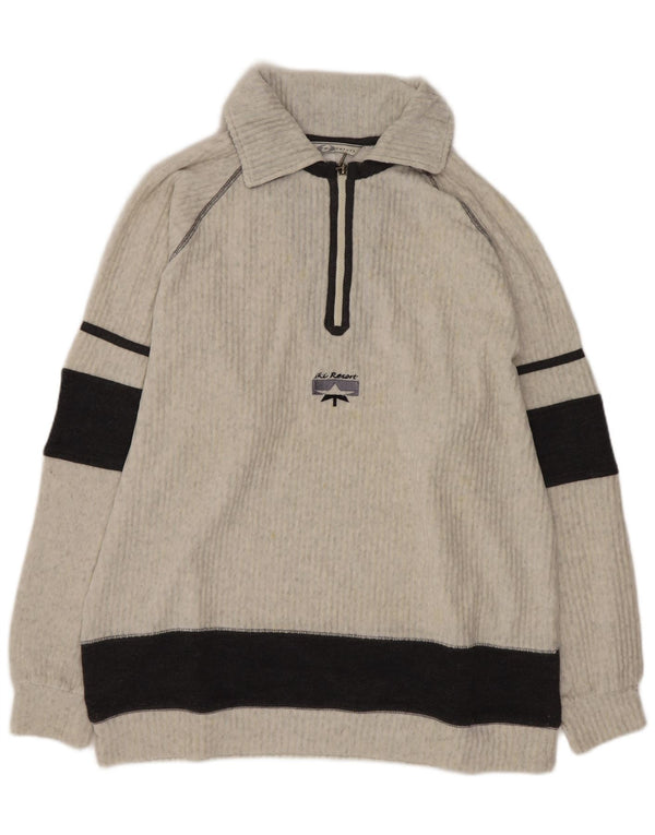 Suéter masculino Lotto com gola polo e algodão grande cinza colorblock