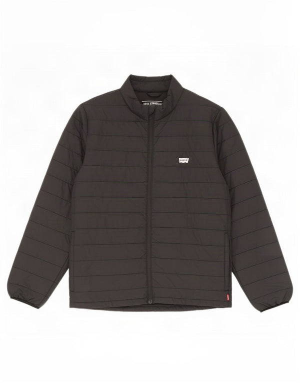 Jaqueta acolchoada masculina Levi's UK 36 pequena poliéster preta