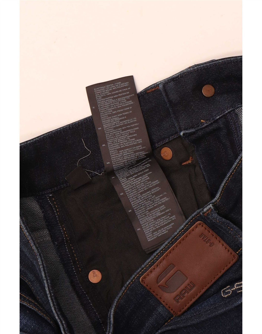 Calça jeans feminina G-Star W28 L30 algodão azul marinho