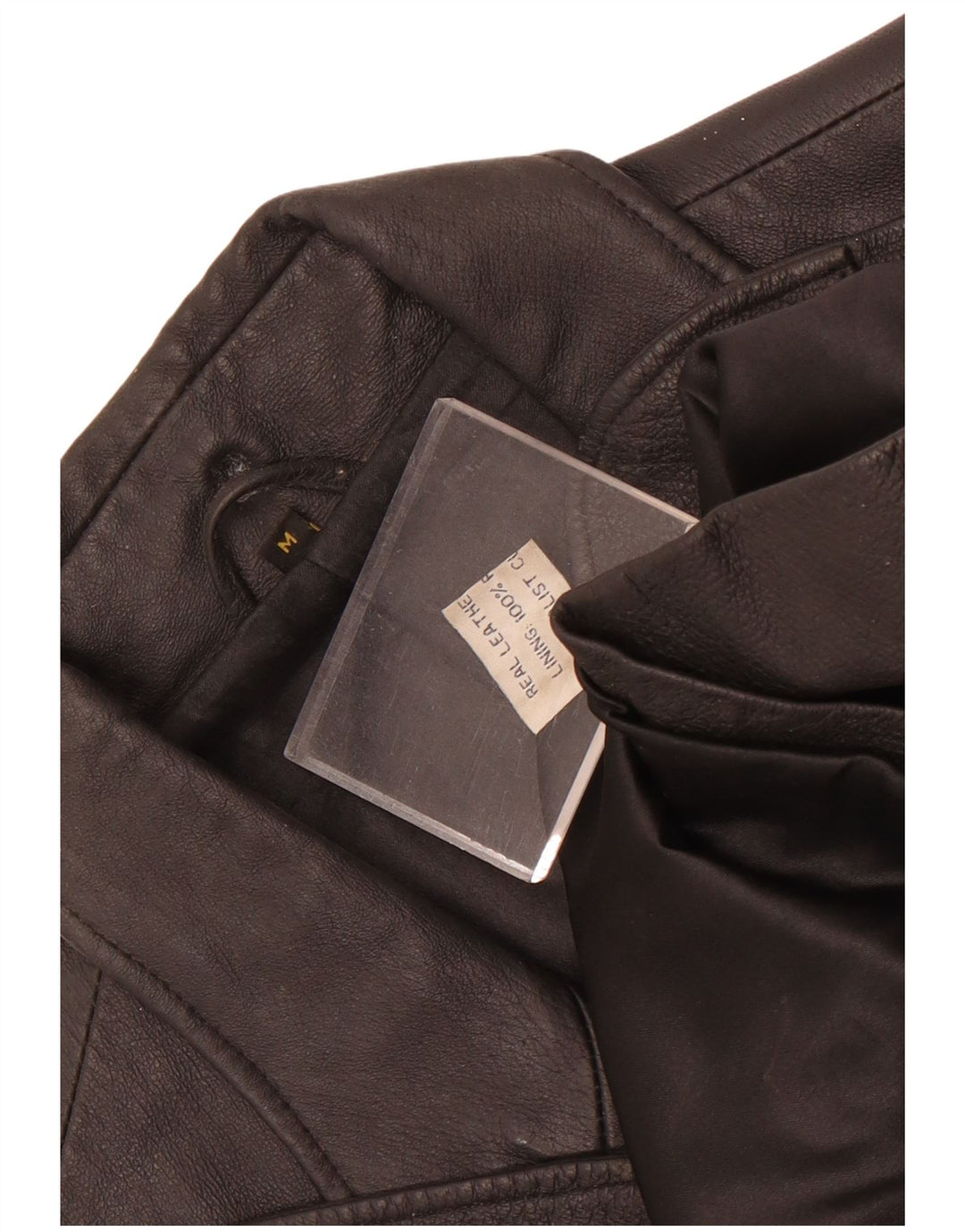 Jaqueta blazer masculina vintage de couro com 3 botões Reino Unido 38 couro preto médio