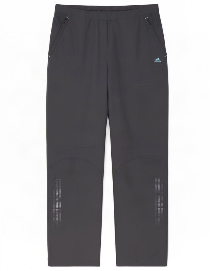 Adidas Womens Clima Proof Windbreaker Calças UK 12 Médio Cinza Poliéster