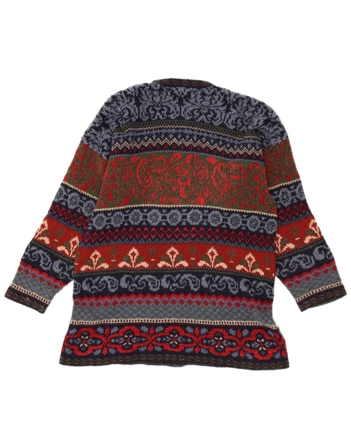 Suéter vintage masculino com gola redonda IT 44 médio multicolorido Fair Isle