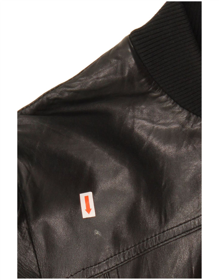 Jaqueta de couro bomber feminina CINTI IT 46 grande couro preto