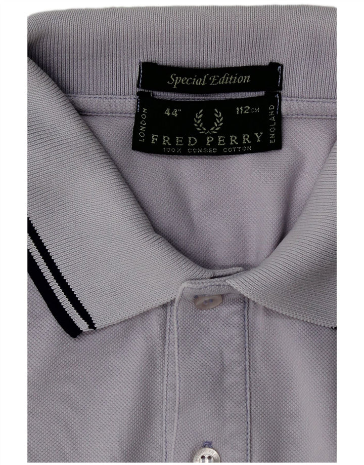 Camisa polo masculina Fred Perry de algodão roxo médio