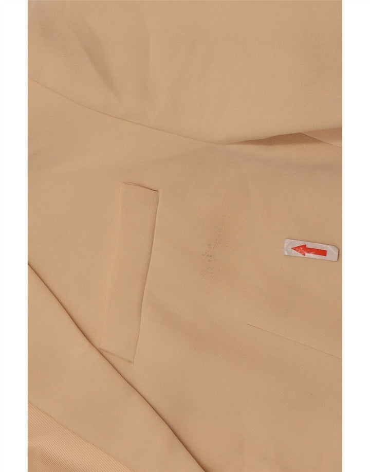 Jaqueta blazer oversized Zara feminina com 2 botões UK 10 poliéster bege pequeno