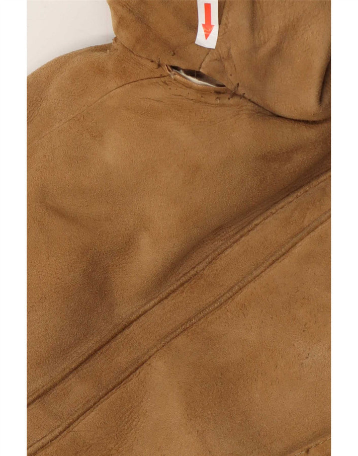 Jaqueta Blazer masculina vintage de camurça com 3 botões Reino Unido 38 Marrom médio