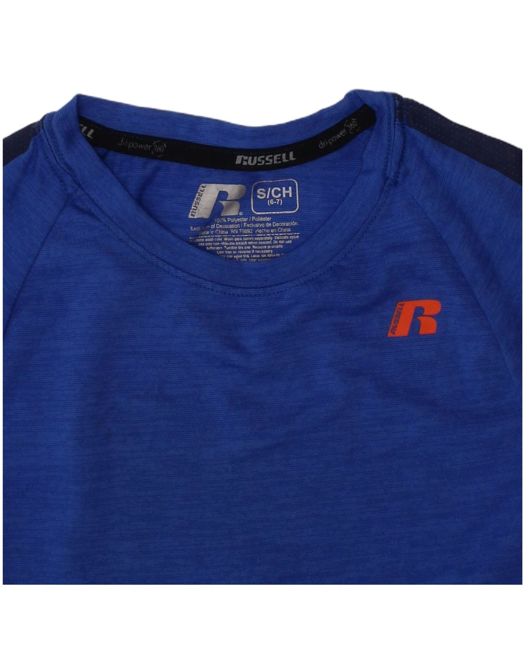 Camiseta Russell Athletic Boys Dri-Power Top 6-7 Anos Pequeno Azul