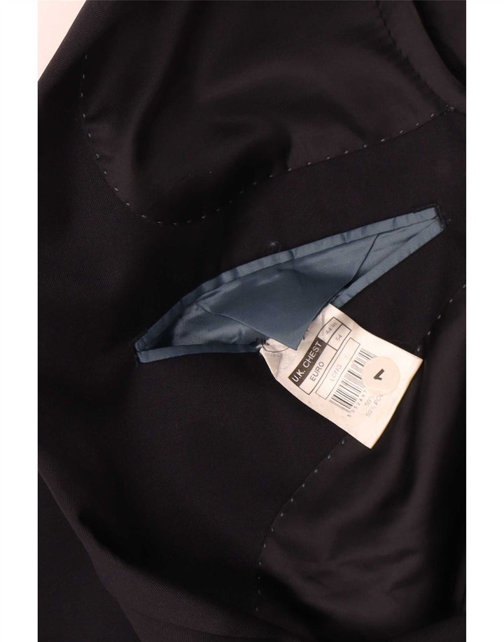 Jaqueta blazer masculina longa de 2 botões Marks & Spencer Reino Unido 44 XL azul marinho