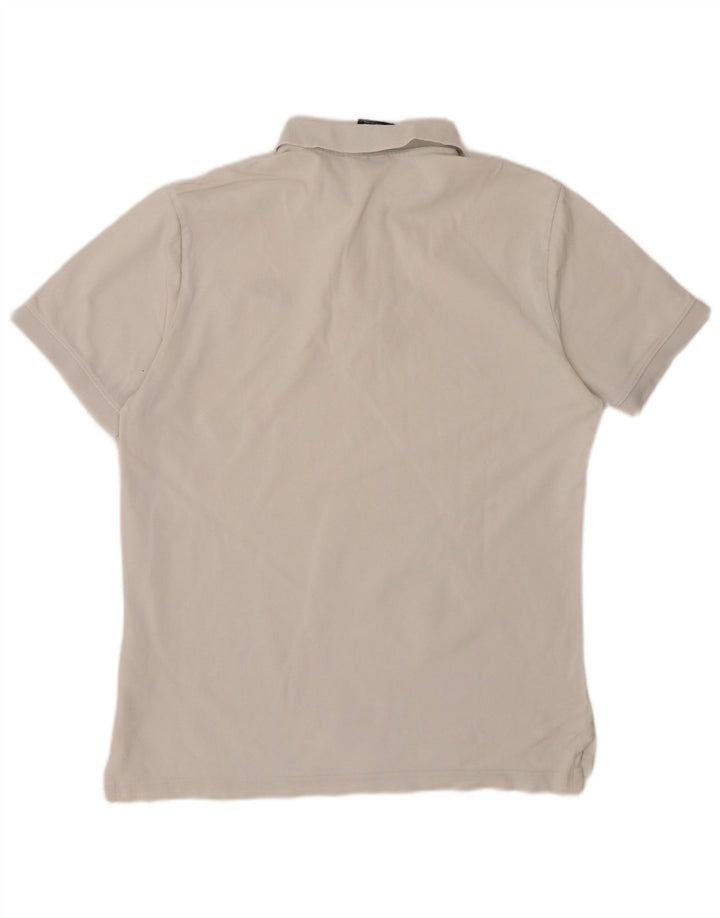 Camisa polo masculina NIKE de algodão branco médio