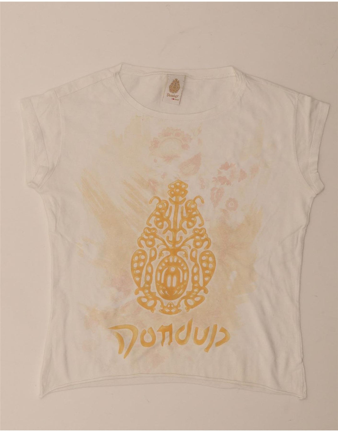 Camiseta Dondup Feminina Crop Graphic UK 12 Médio Branco