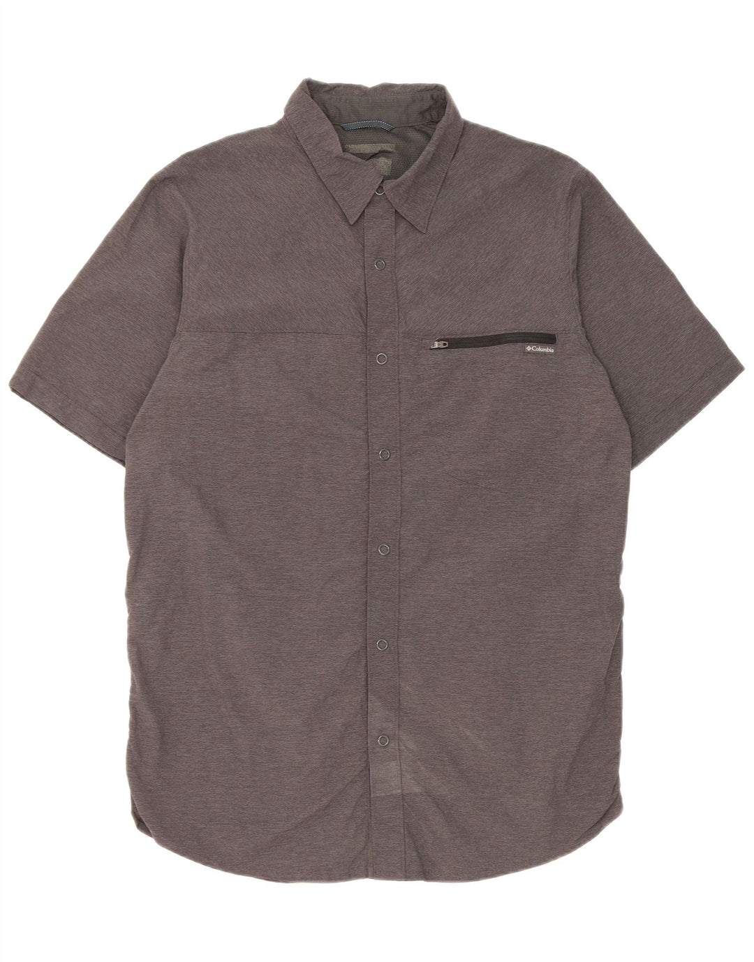 Camisa masculina de manga curta Columbia cinza médio nylon