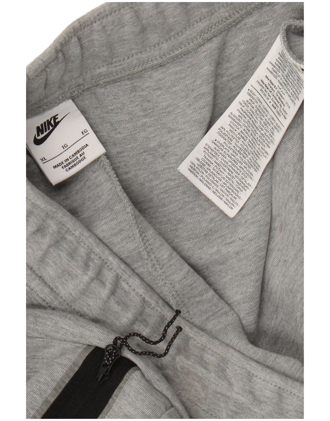 Calça de treino masculina Nike Joggers XL cinza colorblock algodão