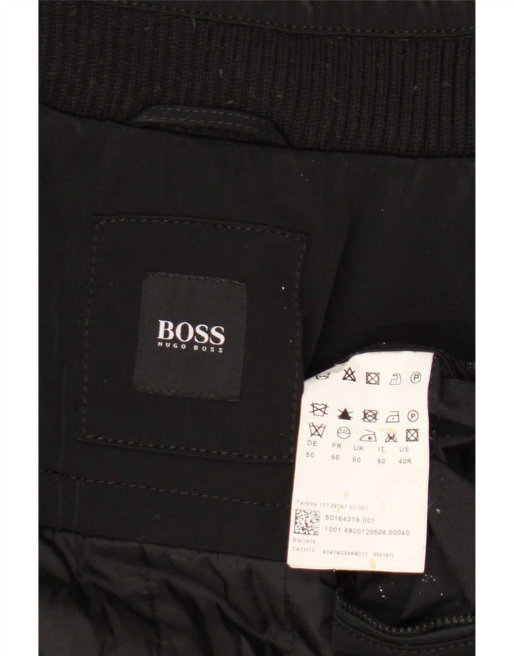 Jaqueta utilitária masculina Hugo Boss IT 50 grande poliéster preto