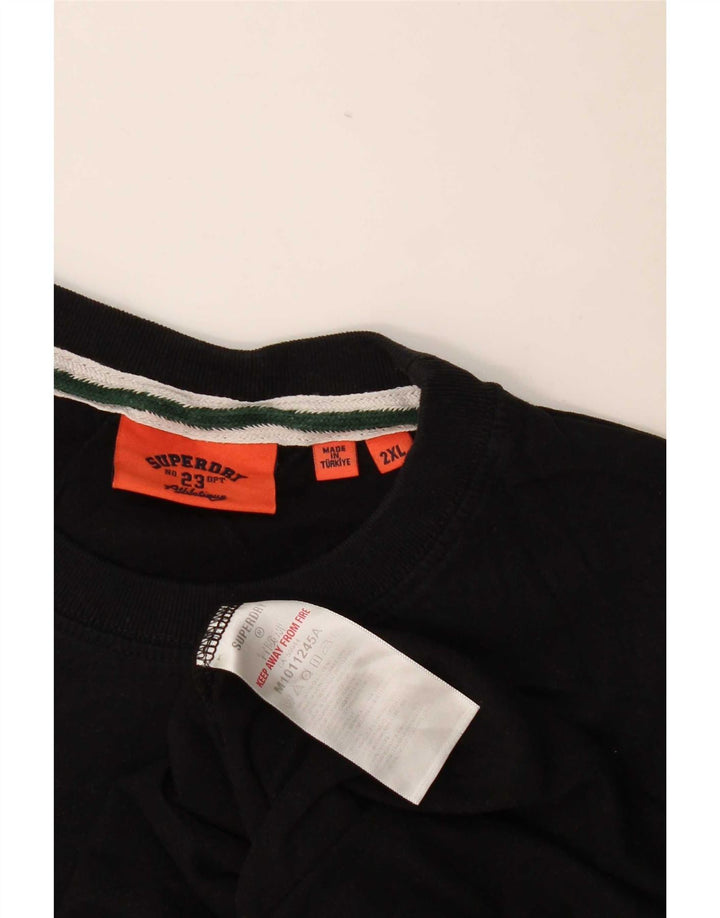 Camiseta feminina Superdry Top 2XL algodão preto