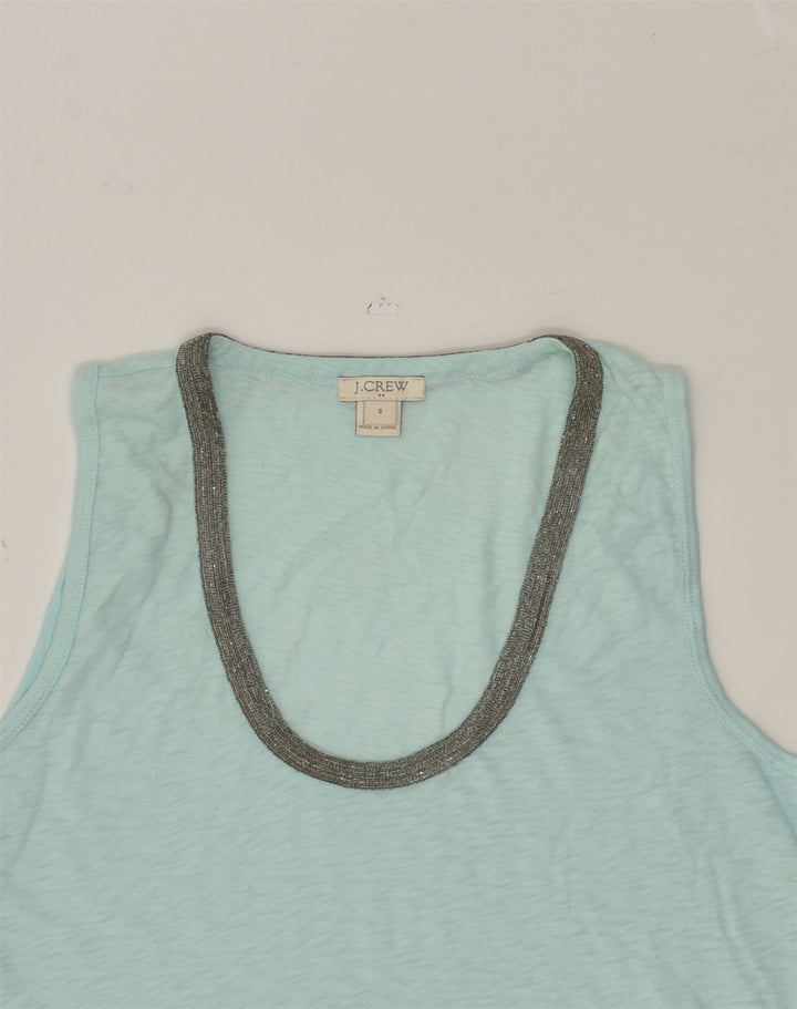 J. CREW Womens Vest Top UK 8 Small Turquoise Cotton | Vintage J. Crew | Thrift | Second-Hand J. Crew | Used Clothing | Messina Hembry 