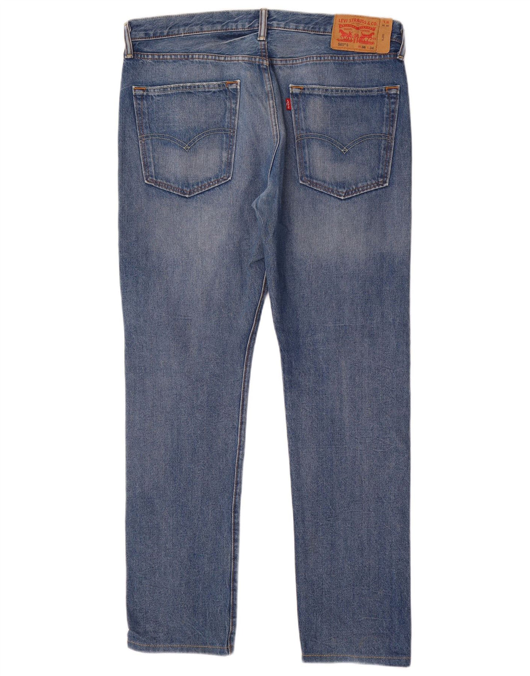 Levi's Masculino 501 Straight Jeans W36 L34 Azul Algodão