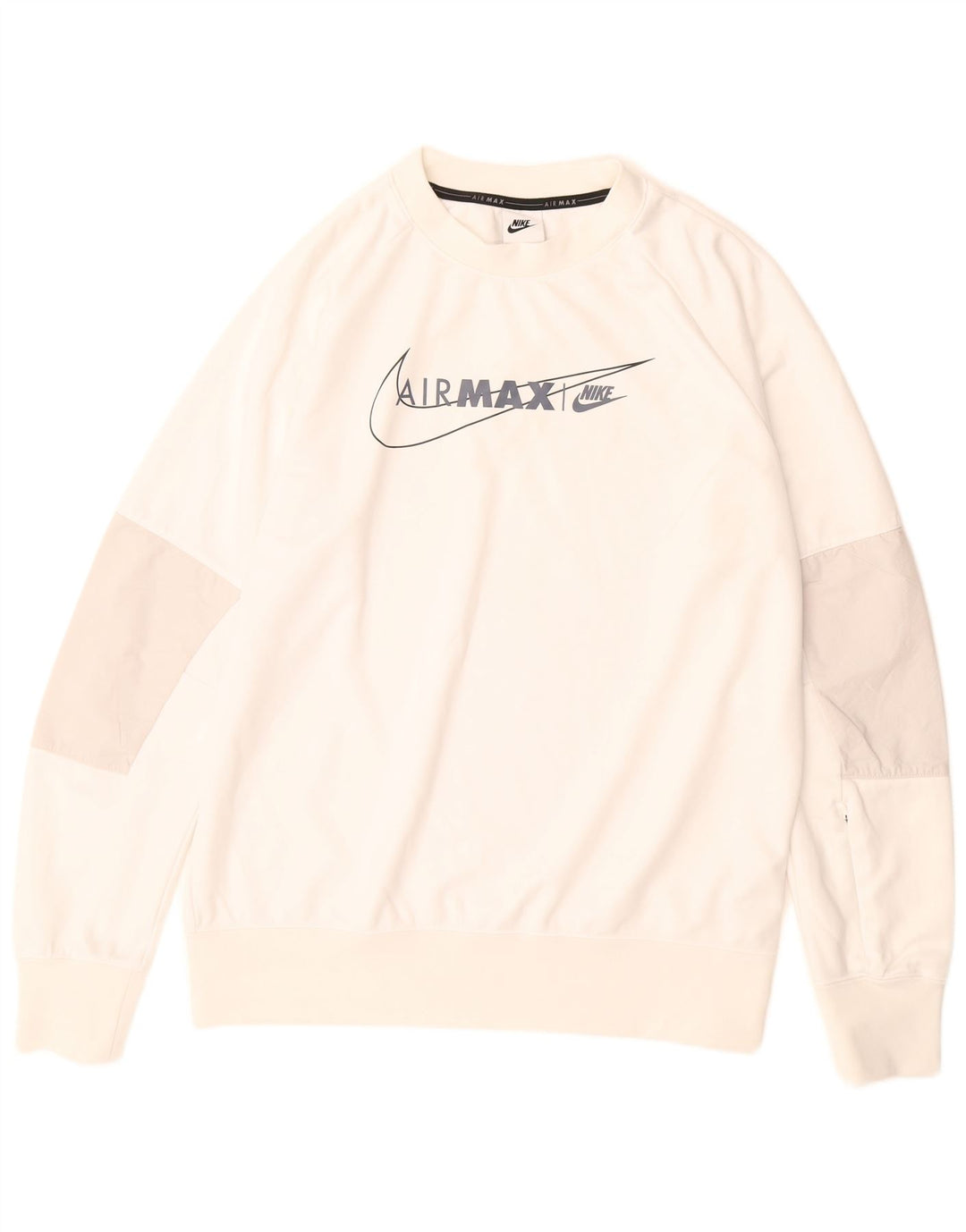 NIKE Masculino Air Max Graphic Moletom Jumper Médio Branco Poliéster