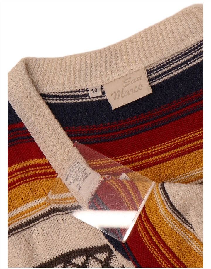 Suéter cardigã masculino San Marco IT 50 médio listrado multicolorido
