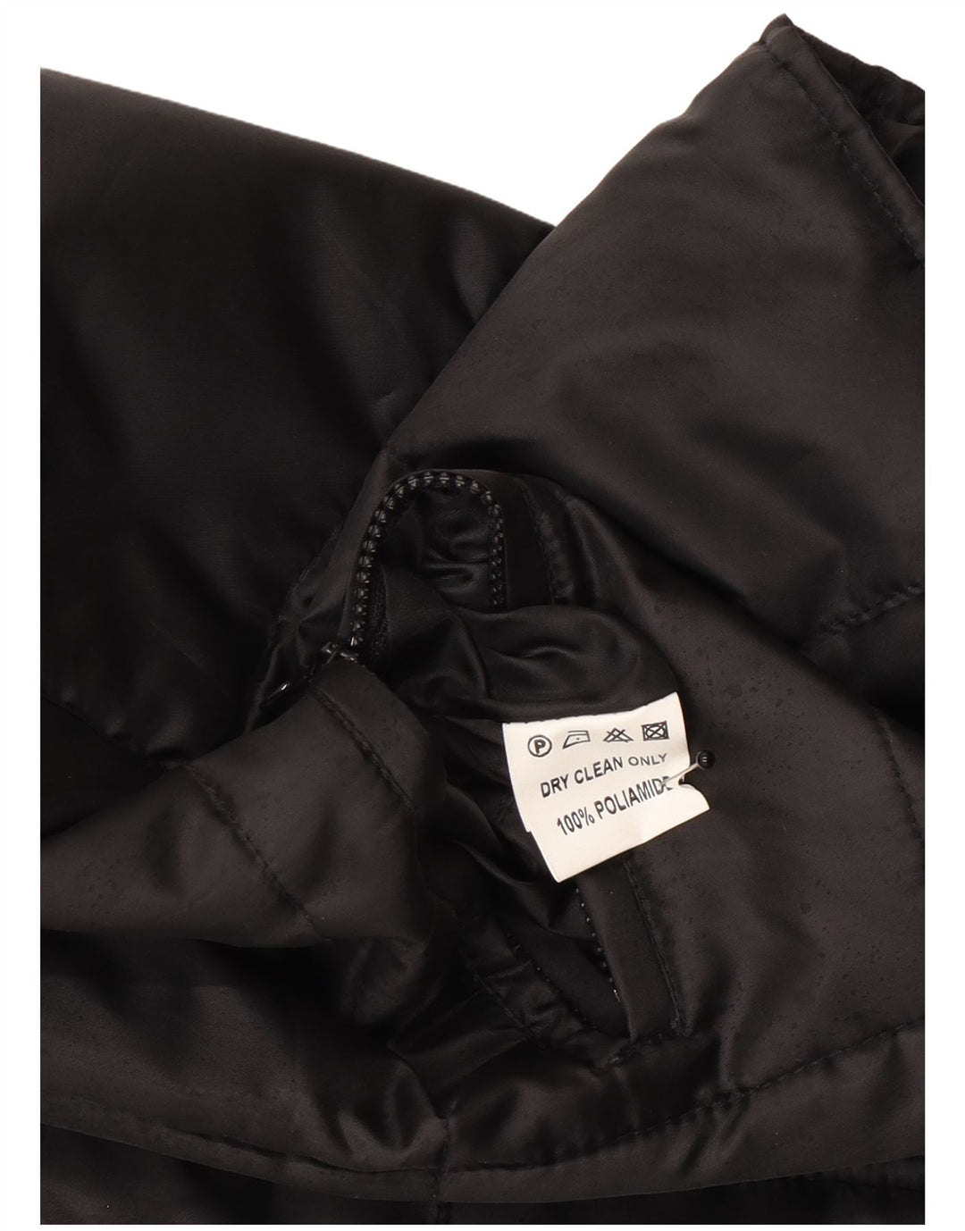 Colete acolchoado feminino vintage IT 52 XL poliéster preto