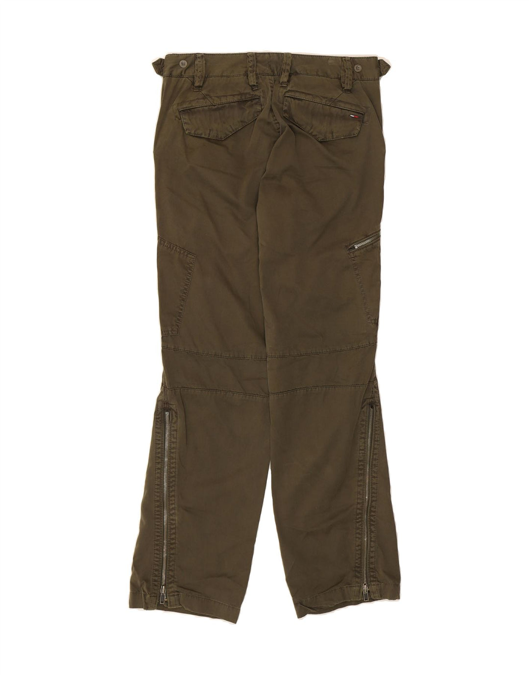 TOMMY HILFIGER Womens Straight Cargo Trousers W28 L32 Khaki Cotton Vintage Tommy Hilfiger and Second-Hand Tommy Hilfiger from Messina Hembry 