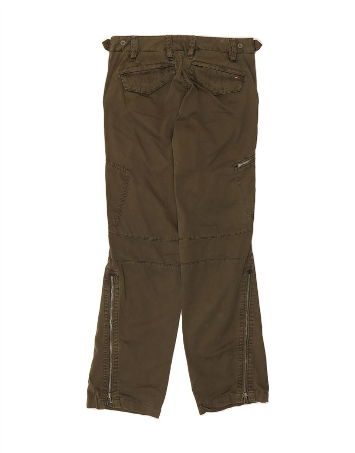 TOMMY HILFIGER Womens Straight Cargo Trousers W28 L32 Khaki Cotton Vintage Tommy Hilfiger and Second-Hand Tommy Hilfiger from Messina Hembry 